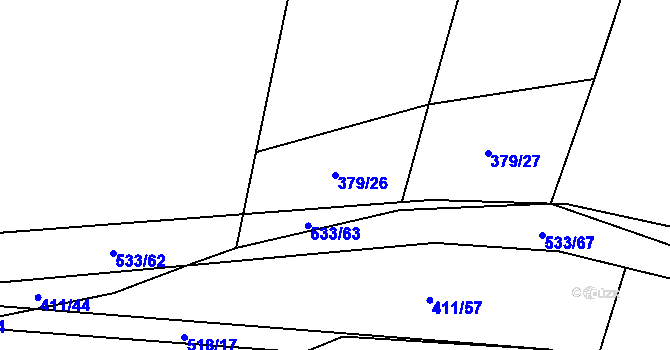 Parcela st. 379/26 v KÚ Křečkov, Katastrální mapa