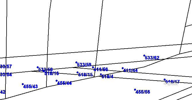 Parcela st. 379/36 v KÚ Křečkov, Katastrální mapa