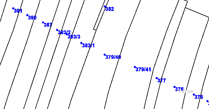 Parcela st. 379/40 v KÚ Křečkov, Katastrální mapa