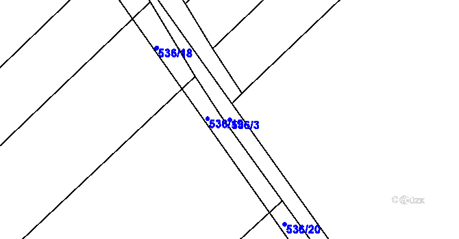 Parcela st. 536/3 v KÚ Křečkov, Katastrální mapa