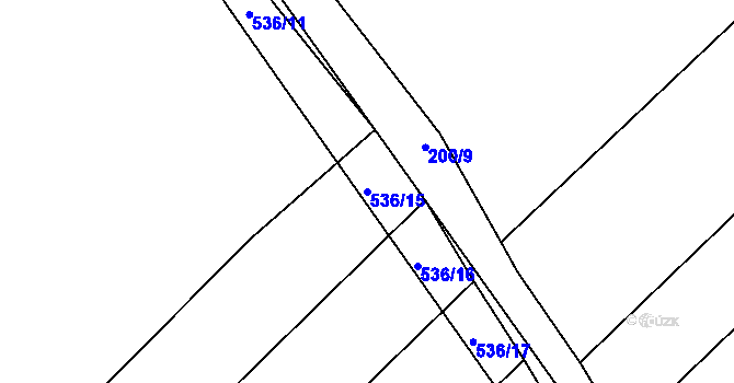 Parcela st. 536/15 v KÚ Křečkov, Katastrální mapa