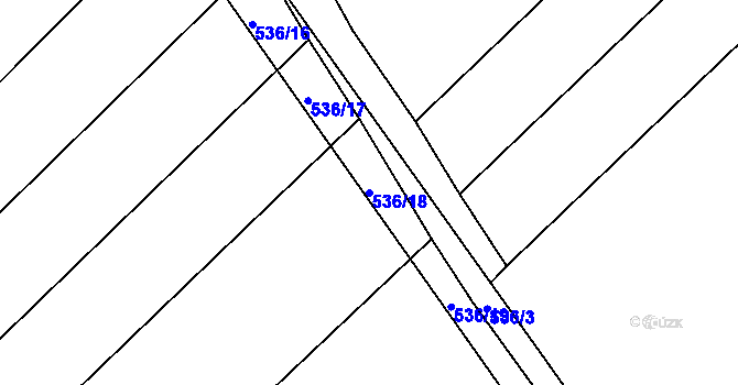 Parcela st. 536/18 v KÚ Křečkov, Katastrální mapa