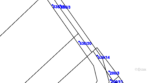 Parcela st. 536/20 v KÚ Křečkov, Katastrální mapa
