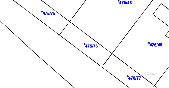 Parcela st. 475/76 v KÚ Křečkov, Katastrální mapa