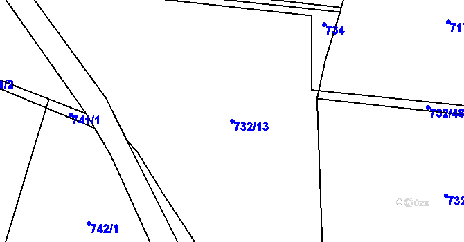 Parcela st. 732/13 v KÚ Křečovice u Neveklova, Katastrální mapa