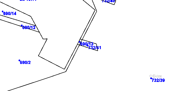 Parcela st. 732/41 v KÚ Křečovice u Neveklova, Katastrální mapa