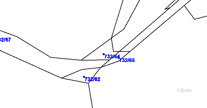 Parcela st. 732/64 v KÚ Křečovice u Neveklova, Katastrální mapa