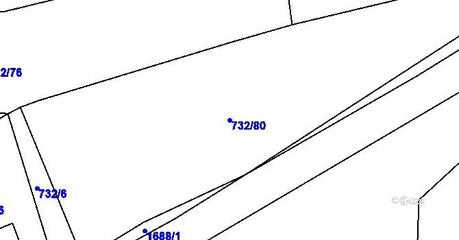 Parcela st. 732/80 v KÚ Křečovice u Neveklova, Katastrální mapa