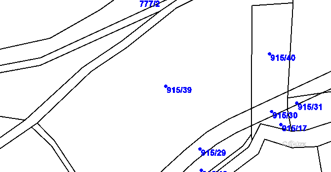 Parcela st. 915/39 v KÚ Křečovice u Neveklova, Katastrální mapa