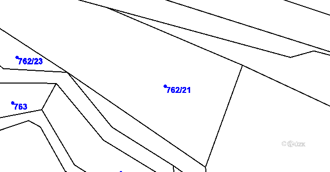 Parcela st. 762/21 v KÚ Křečovice u Neveklova, Katastrální mapa