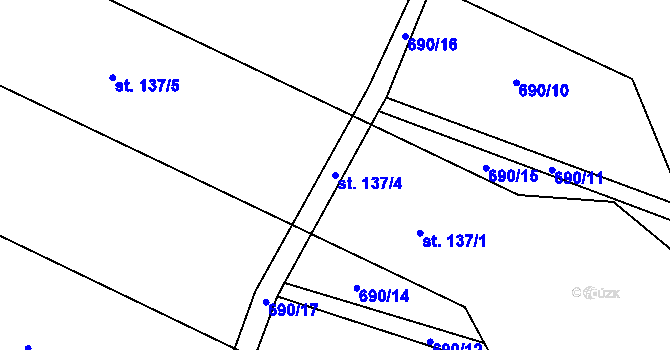 Parcela st. 137/4 v KÚ Křečovice u Neveklova, Katastrální mapa