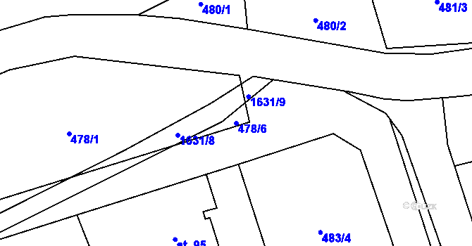 Parcela st. 478/6 v KÚ Křečovice u Neveklova, Katastrální mapa