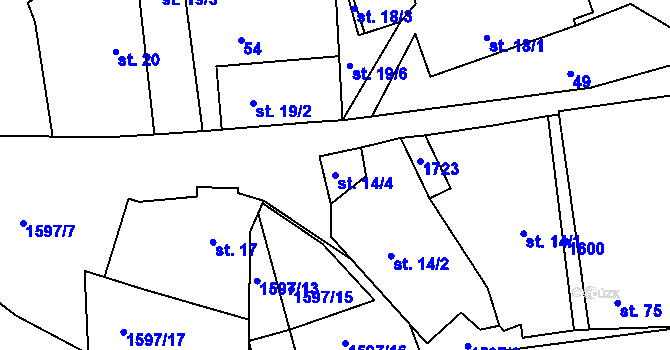 Parcela st. 14/4 v KÚ Křečovice u Neveklova, Katastrální mapa