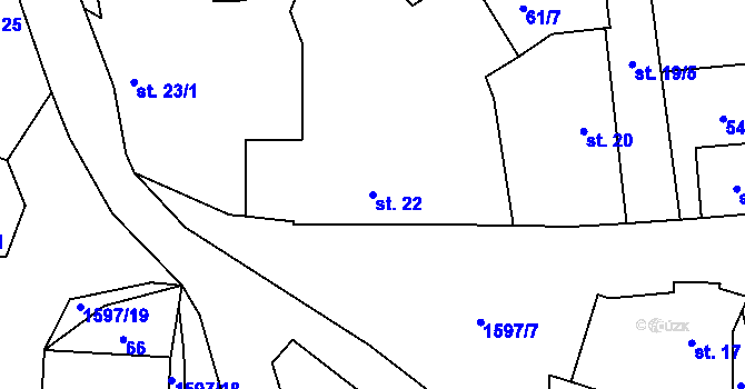 Parcela st. 22 v KÚ Křečovice u Neveklova, Katastrální mapa