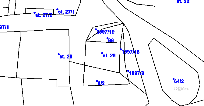 Parcela st. 29 v KÚ Křečovice u Neveklova, Katastrální mapa