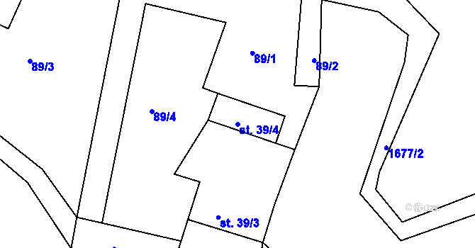 Parcela st. 39/4 v KÚ Křečovice u Neveklova, Katastrální mapa