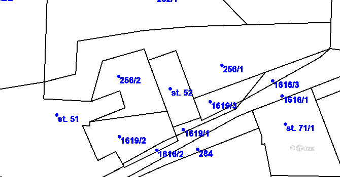 Parcela st. 52 v KÚ Křečovice u Neveklova, Katastrální mapa