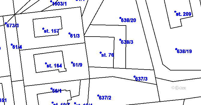 Parcela st. 76 v KÚ Křečovice u Neveklova, Katastrální mapa