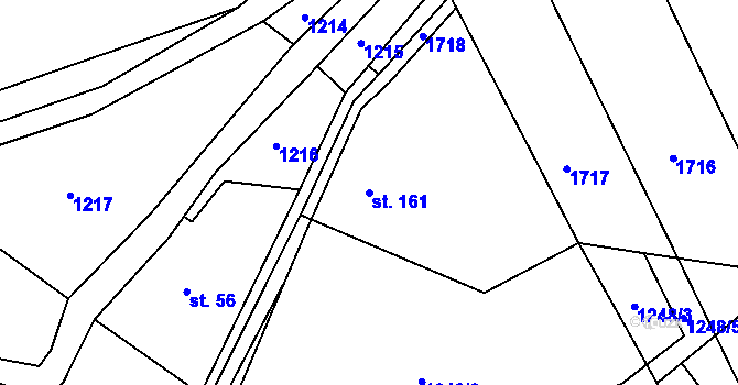 Parcela st. 161 v KÚ Křečovice u Neveklova, Katastrální mapa
