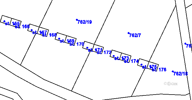 Parcela st. 172 v KÚ Křečovice u Neveklova, Katastrální mapa