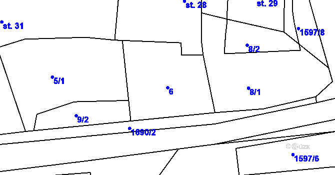 Parcela st. 6 v KÚ Křečovice u Neveklova, Katastrální mapa