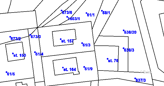 Parcela st. 61/3 v KÚ Křečovice u Neveklova, Katastrální mapa