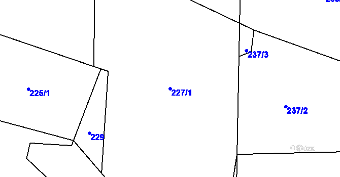 Parcela st. 227/1 v KÚ Křečovice u Neveklova, Katastrální mapa