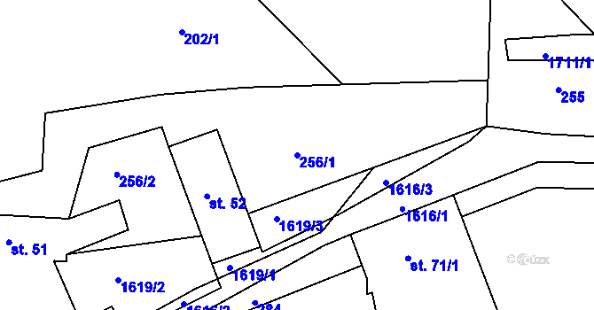 Parcela st. 256/1 v KÚ Křečovice u Neveklova, Katastrální mapa