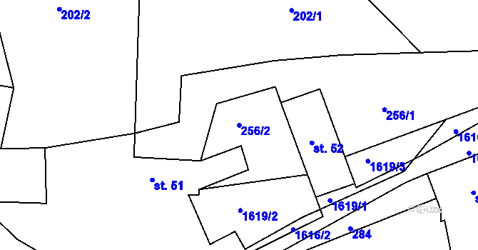 Parcela st. 256/2 v KÚ Křečovice u Neveklova, Katastrální mapa