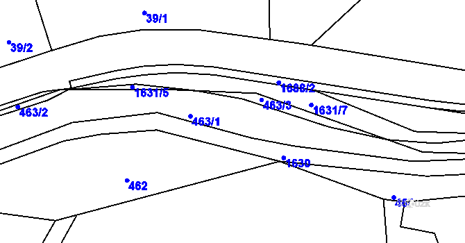 Parcela st. 463 v KÚ Křečovice u Neveklova, Katastrální mapa