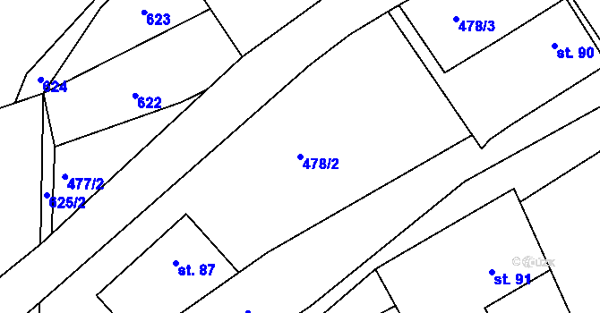Parcela st. 478/2 v KÚ Křečovice u Neveklova, Katastrální mapa