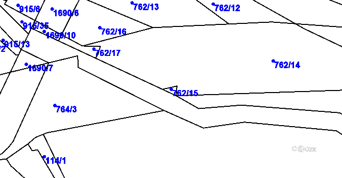 Parcela st. 762/15 v KÚ Křečovice u Neveklova, Katastrální mapa