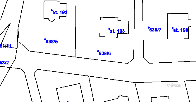 Parcela st. 638/6 v KÚ Křečovice u Neveklova, Katastrální mapa