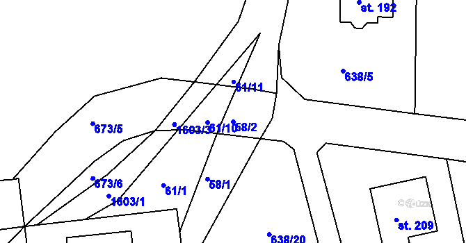 Parcela st. 58/2 v KÚ Křečovice u Neveklova, Katastrální mapa