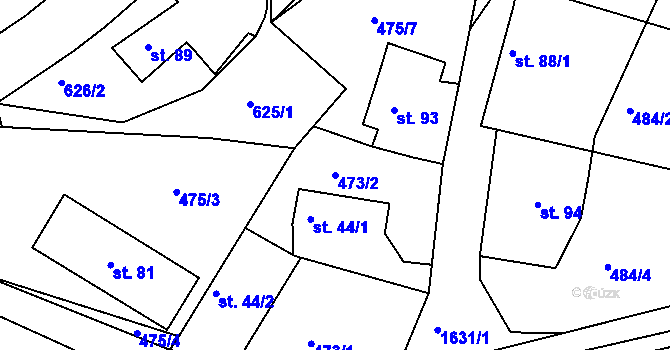 Parcela st. 473/2 v KÚ Křečovice u Neveklova, Katastrální mapa