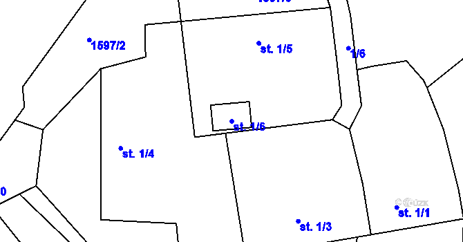Parcela st. 1/6 v KÚ Křečovice u Neveklova, Katastrální mapa