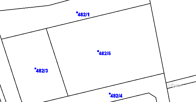 Parcela st. 482/5 v KÚ Křečovice u Neveklova, Katastrální mapa