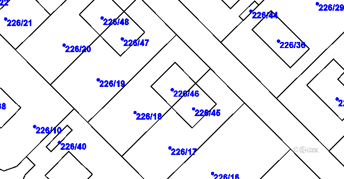 Parcela st. 226/46 v KÚ Břuchotín, Katastrální mapa