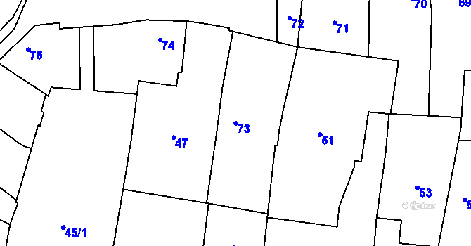 Parcela st. 73 v KÚ Křelov, Katastrální mapa