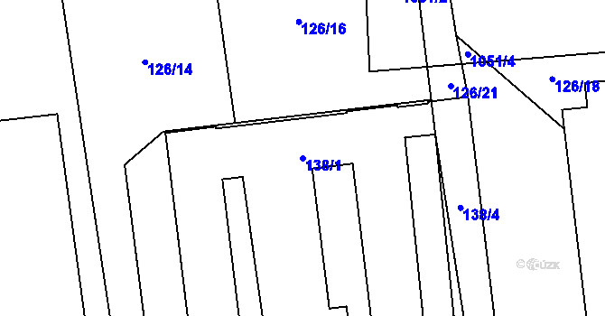 Parcela st. 138/1 v KÚ Křelov, Katastrální mapa