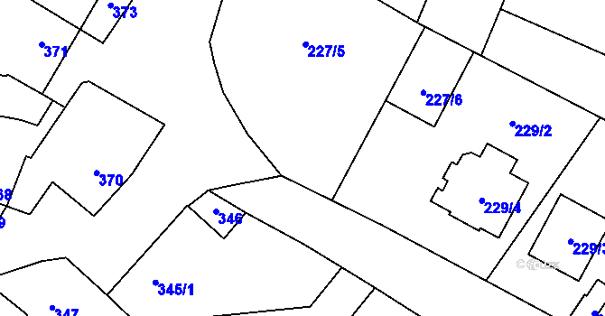 Parcela st. 228 v KÚ Křelov, Katastrální mapa