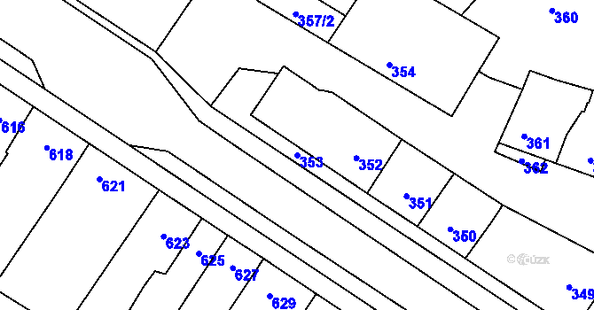 Parcela st. 353 v KÚ Křelov, Katastrální mapa