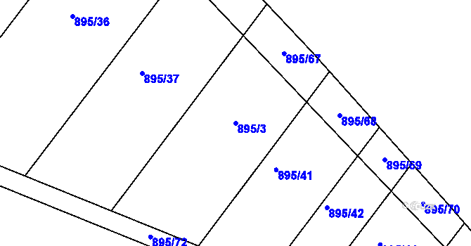Parcela st. 895/3 v KÚ Křelov, Katastrální mapa
