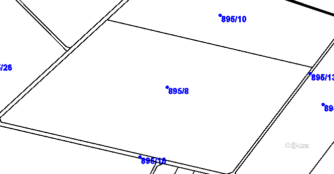 Parcela st. 895/8 v KÚ Křelov, Katastrální mapa