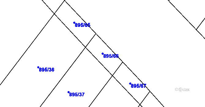 Parcela st. 895/66 v KÚ Křelov, Katastrální mapa