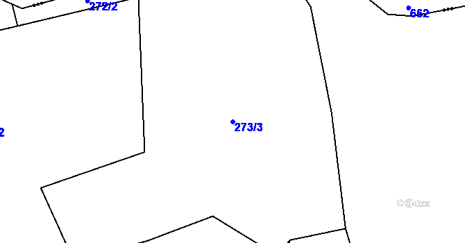 Parcela st. 273/3 v KÚ Jiřičky, Katastrální mapa