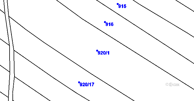 Parcela st. 920/1 v KÚ Křelovice u Pelhřimova, Katastrální mapa