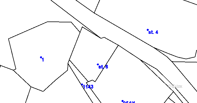 Parcela st. 6 v KÚ Rozněvice, Katastrální mapa