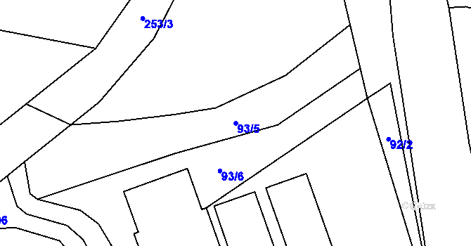 Parcela st. 93/5 v KÚ Skupeč, Katastrální mapa