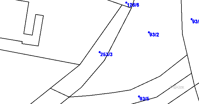 Parcela st. 253/3 v KÚ Skupeč, Katastrální mapa